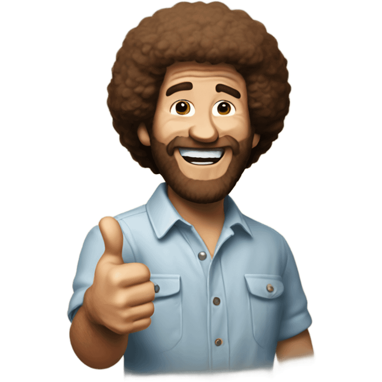 bob ross with thumbs up emoji