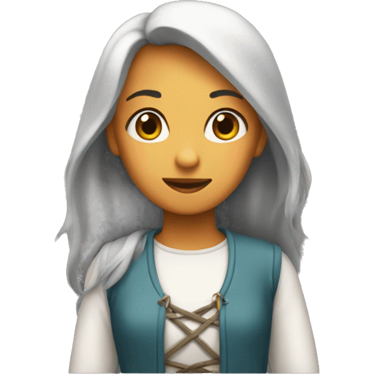 Menina pensando  emoji