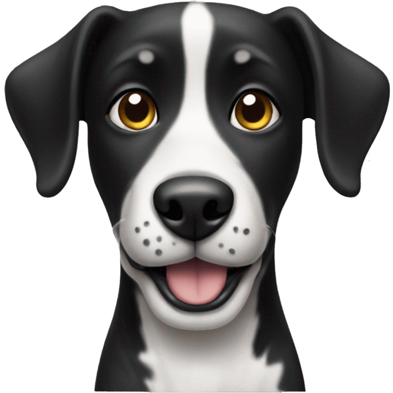 Black and white dog birthday emoji