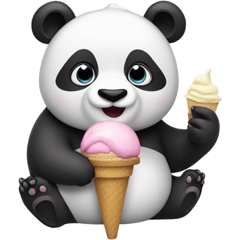 Panda eating ice cream emoji