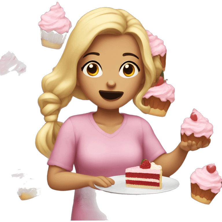 Hollie eating cake emoji