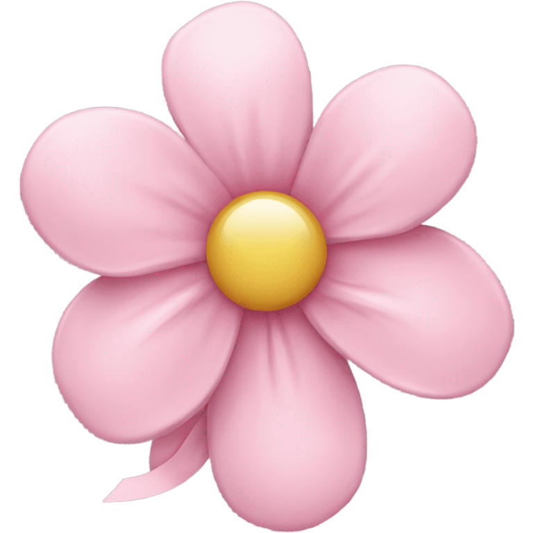 Pink pastel flower with bow emoji