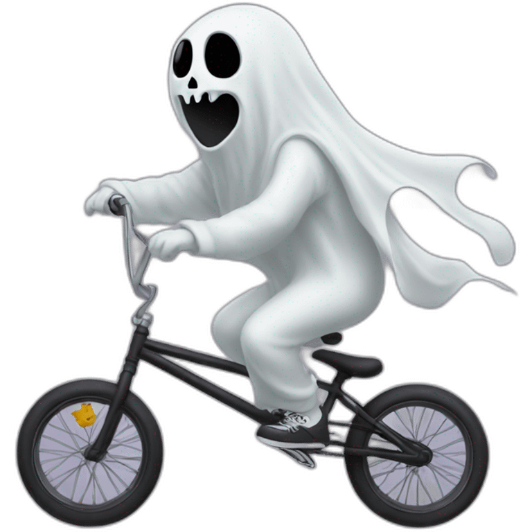 Ghost riding a bmx emoji