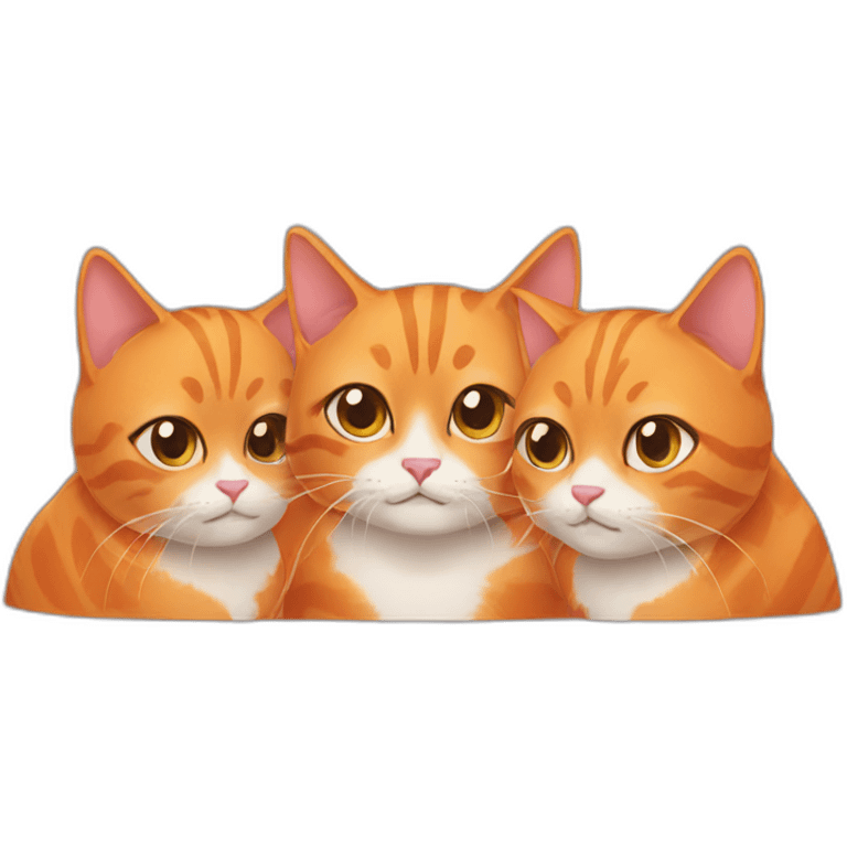 Three orange cats emoji