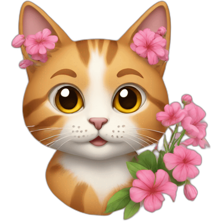 Cat with flowers emoji