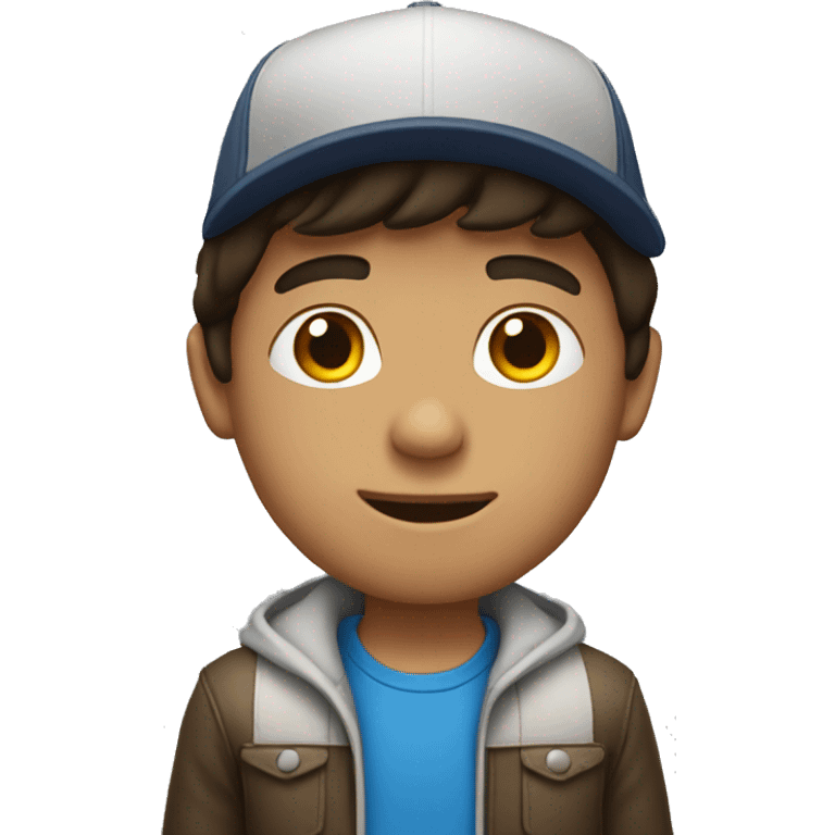 Brunette boy with cap emoji