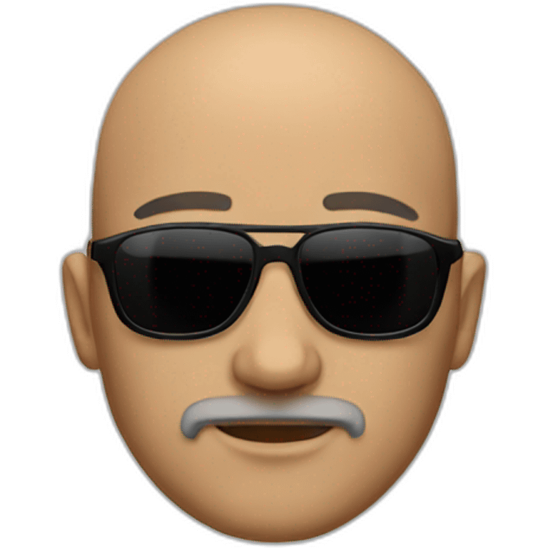 Bald man with short beard and sunglasses emoji