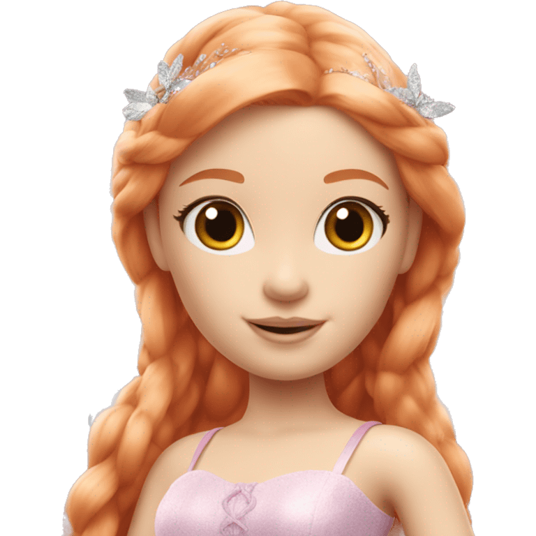 Pale beautiful Barbie fairy ginger emoji