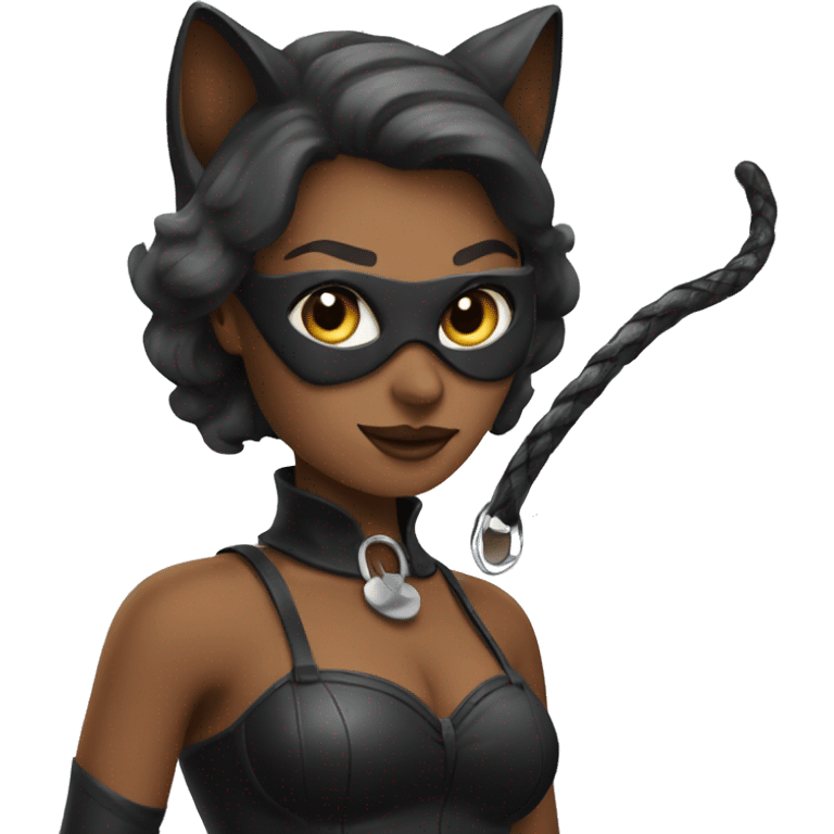 cat woman with whip emoji