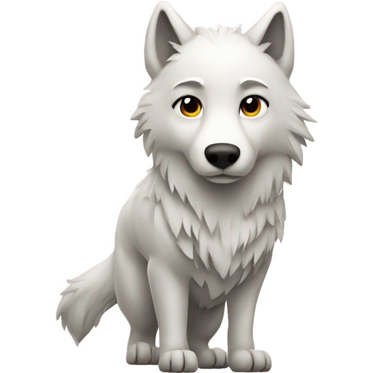 white wolf standing emoji