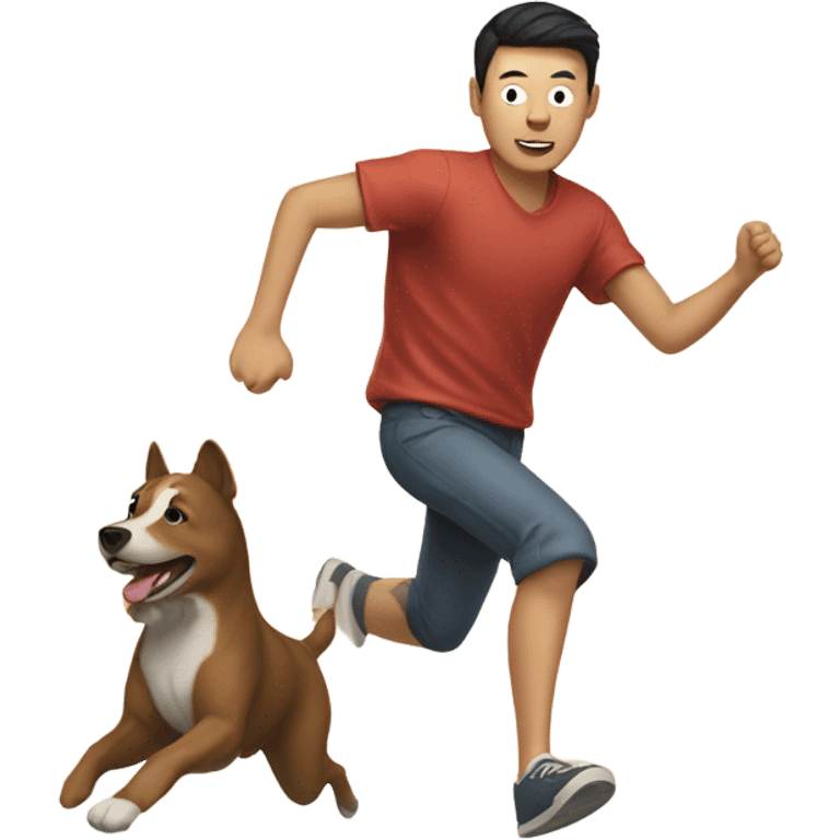 Chinese guy chasing a dog  emoji