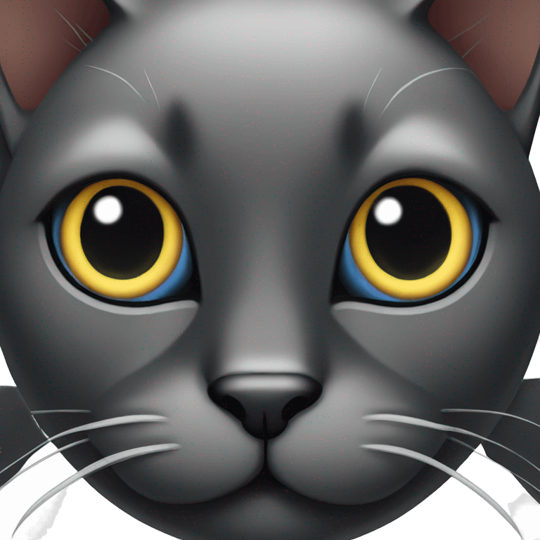 Black cat with hypnotic eyes emoji