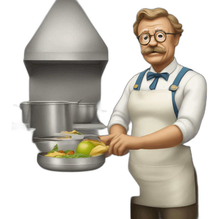 Theodore Roosevelt as a lunch lady emoji