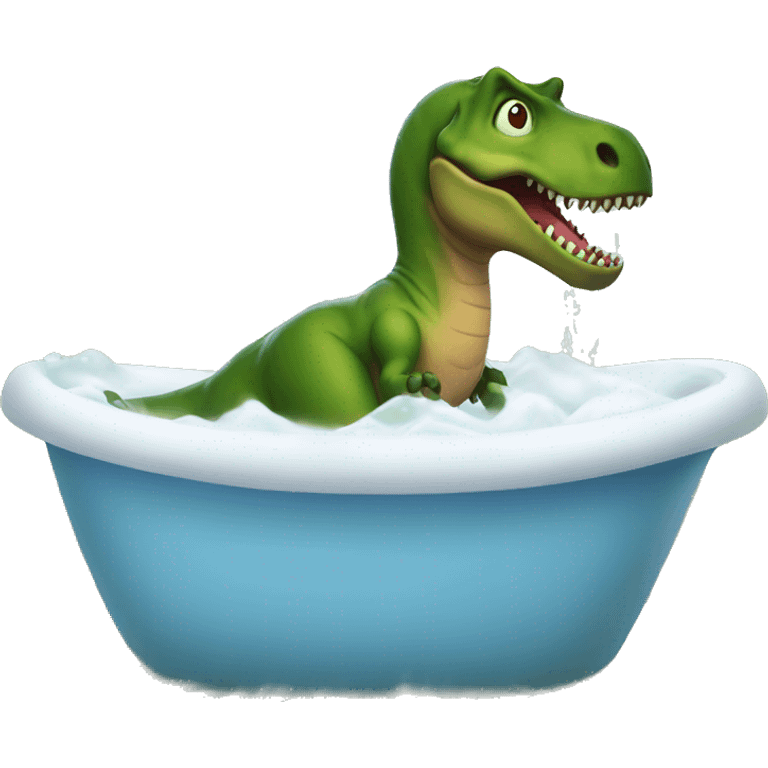 T-Rex taking a bath emoji