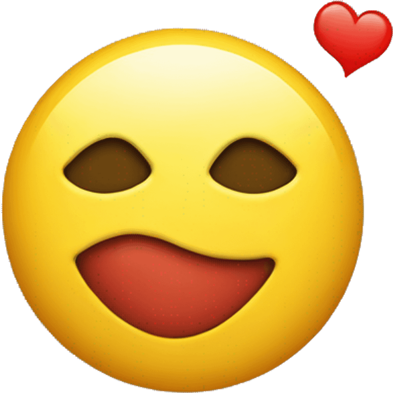 Kissing emoji but with a yellow heart instead of red emoji