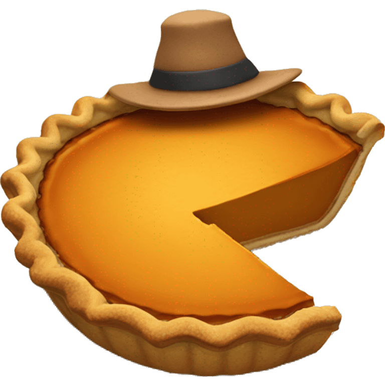 Pumpkin pie wearing a hat  emoji