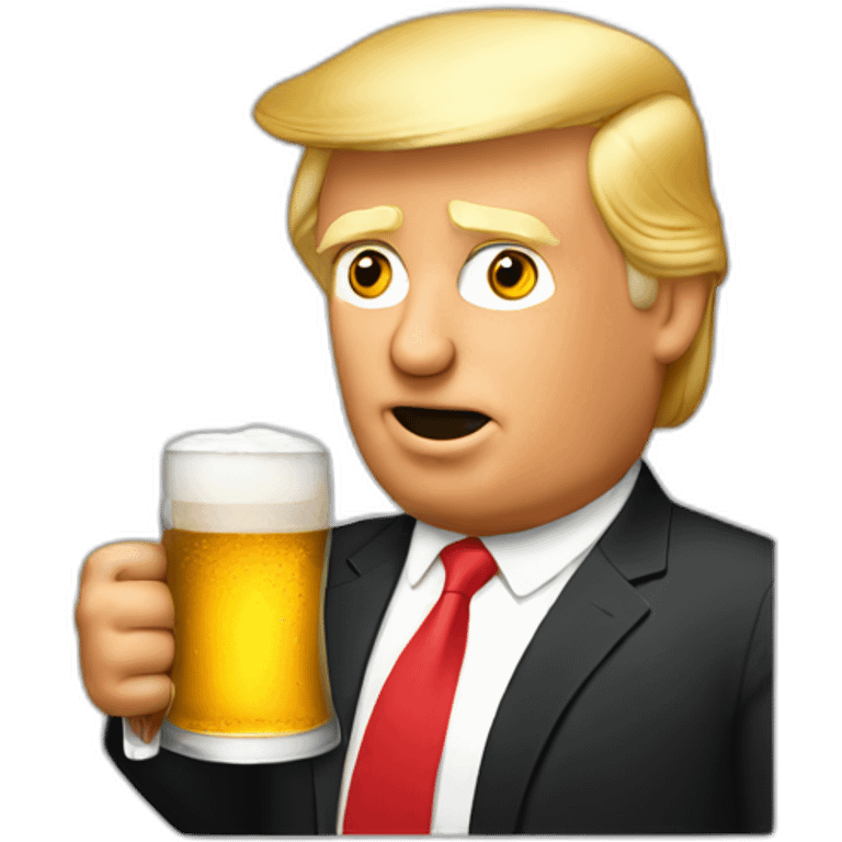 Trump drinking beer emoji