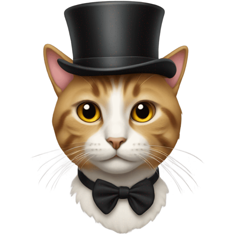 Cat wearing top hat emoji