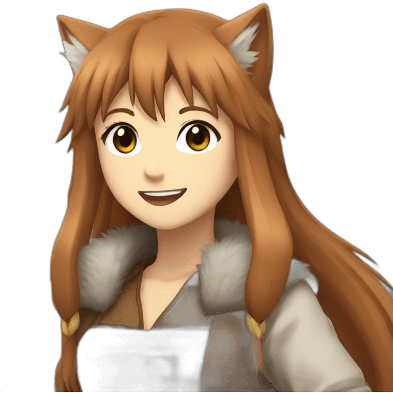 spice and wolf , holo with thump up emoji