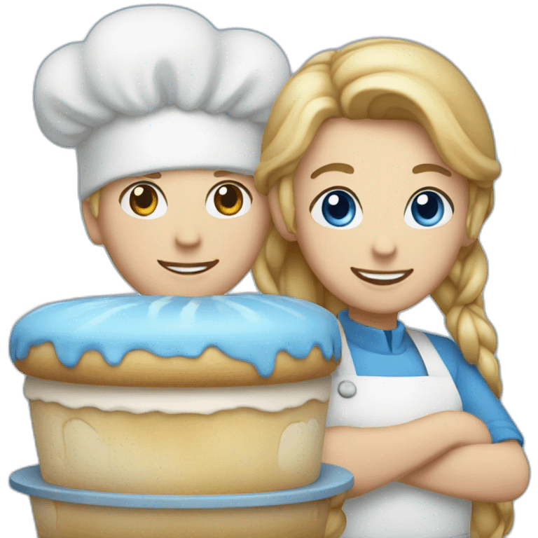 white and blue bakery emoji