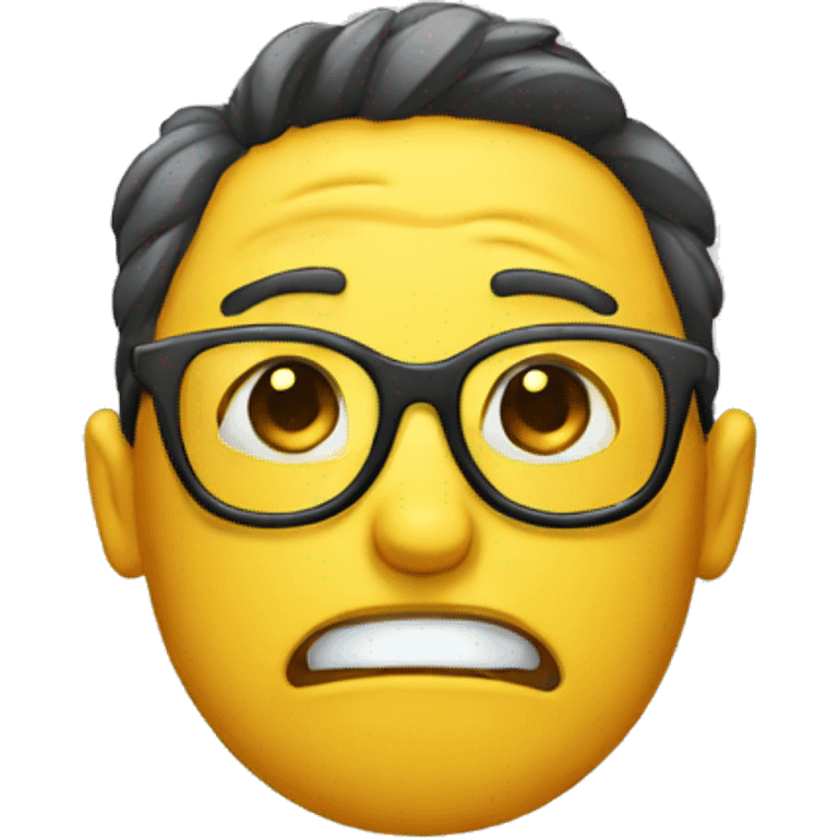 Emoji face with cry by while wearing glasses emoji