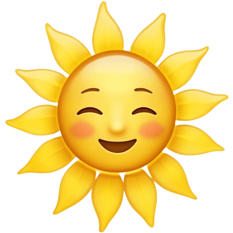 Cinematic Realistic Sunshine Emoji, Warm and golden, with soft rays of light streaming down from a bright, glowing sun. The golden hue bathes the world in warmth, uplifting the spirit and bringing a sense of joy and radiance. Soft glowing outline, capturing the essence of happiness, warmth, and light in a beautiful sunny day! emoji