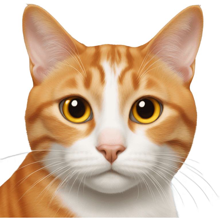 orange and white cat with nose deformity  emoji