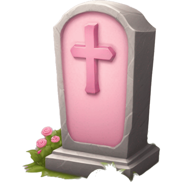 Pink gravestone  emoji