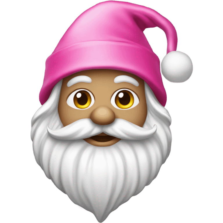 Pink gnome with a Santa hat emoji