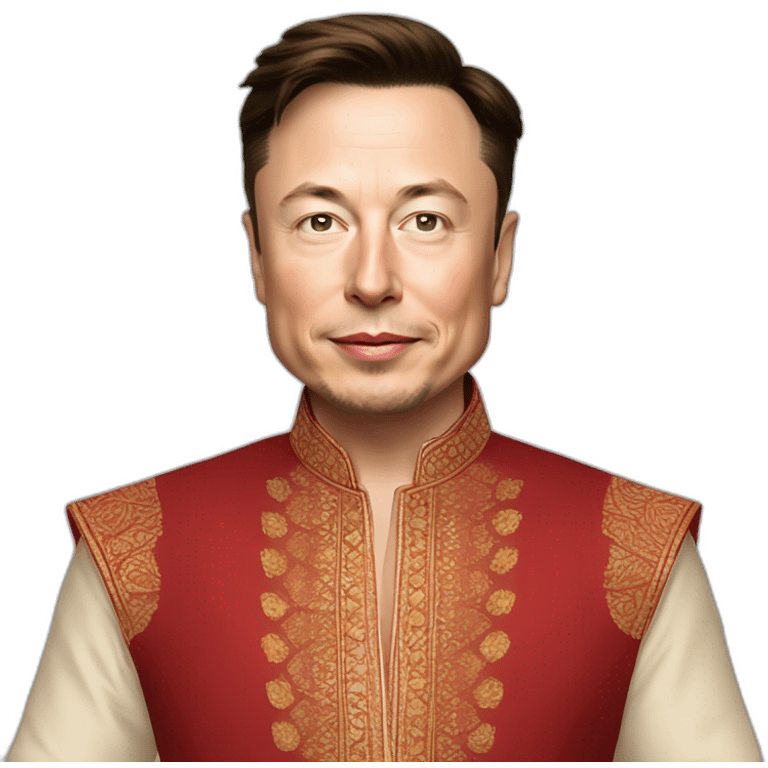 Elon Musk in Indian ethnic wear  emoji