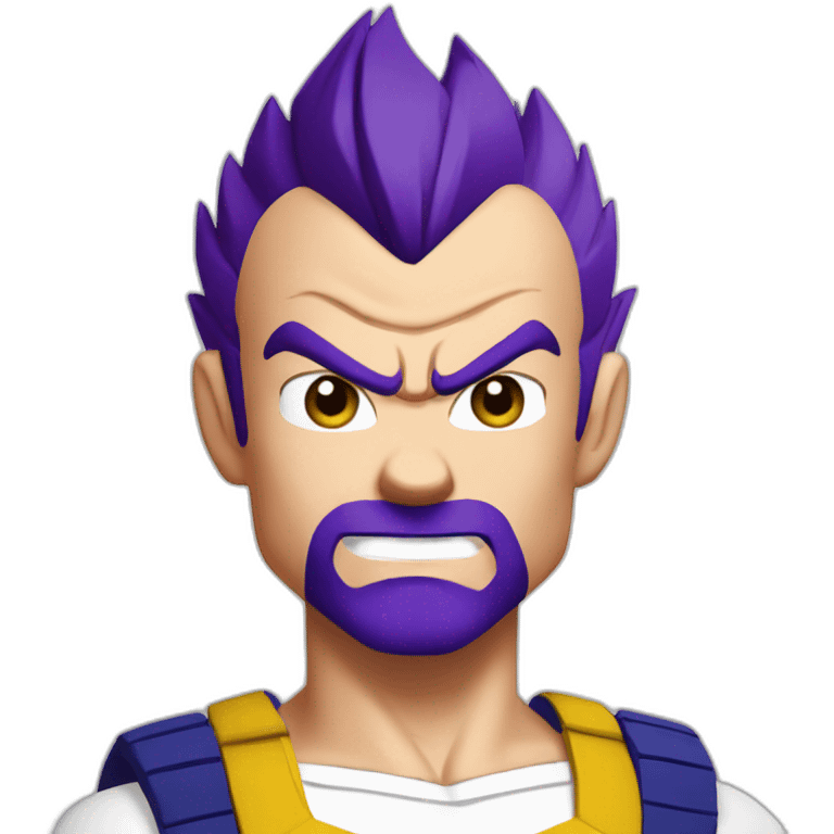 Vegeta purple hair without eyebrows emoji