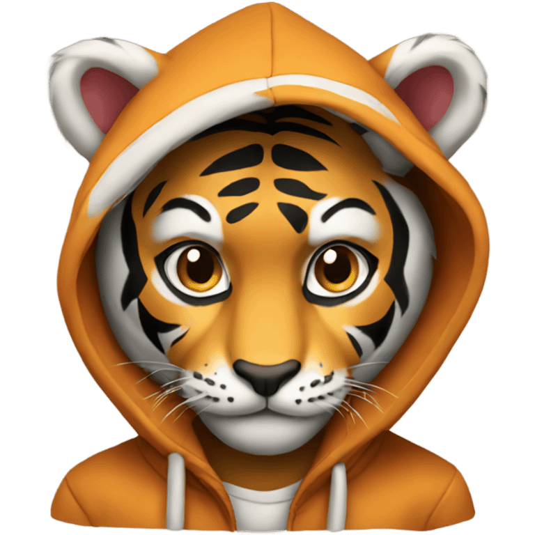 Tiger wearing a hoodie  emoji