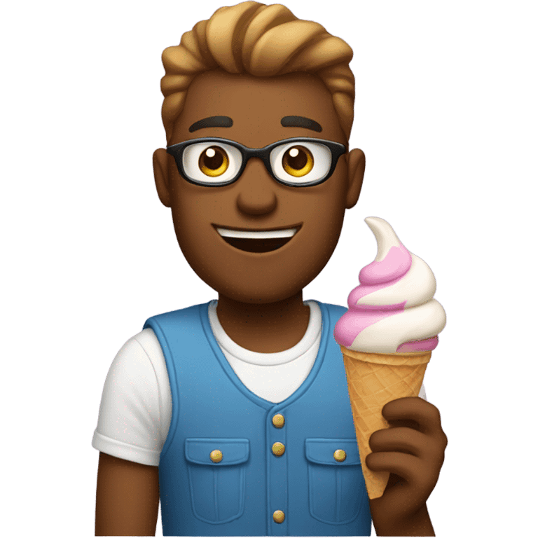 Chill guy with ice cream emoji