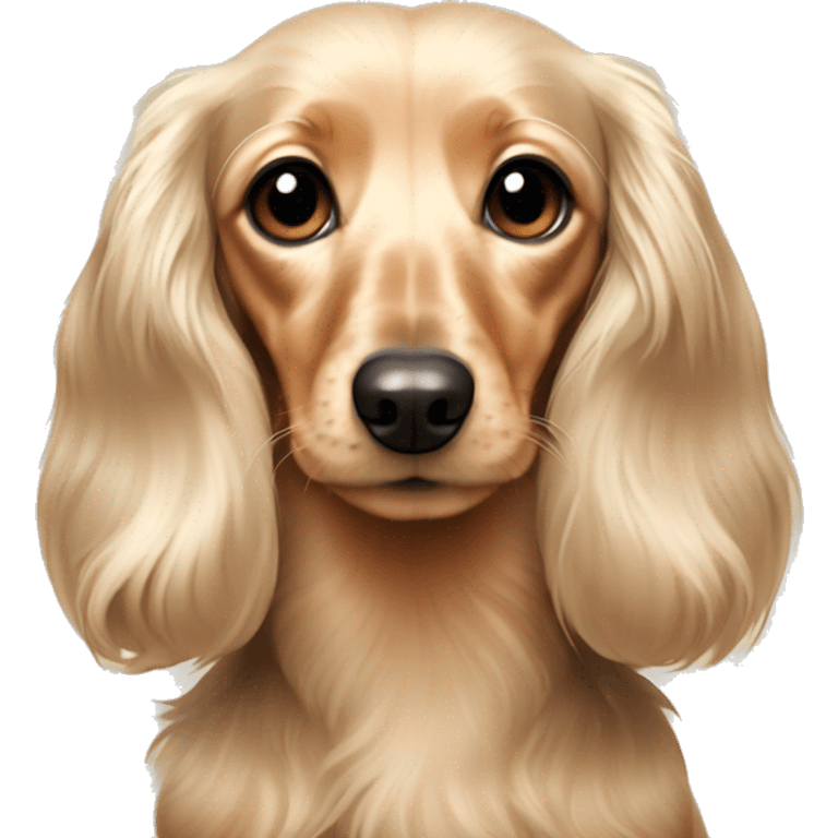 Mini long haired dachshund cream colors emoji