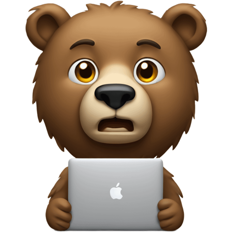 mucle bear with macbook emoji