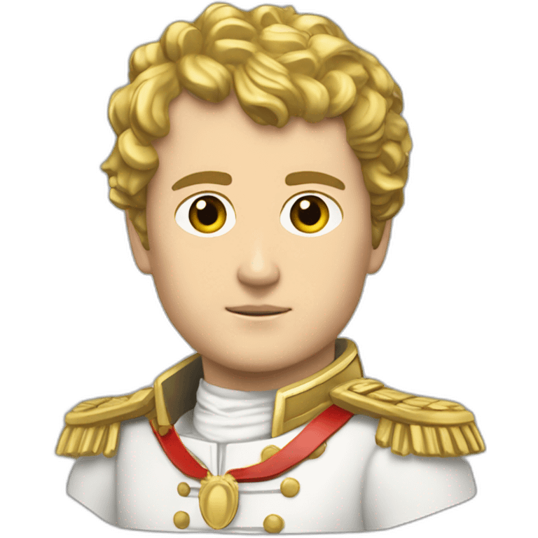 Laurel wreath short hair serious napoleon bonaparte golden statue emoji