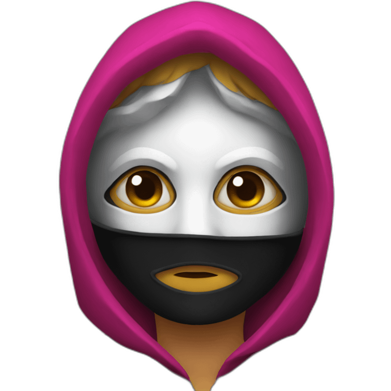 person wearing venetian mask with a black hood emoji