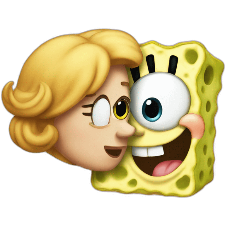 spongebob kissing sandy emoji