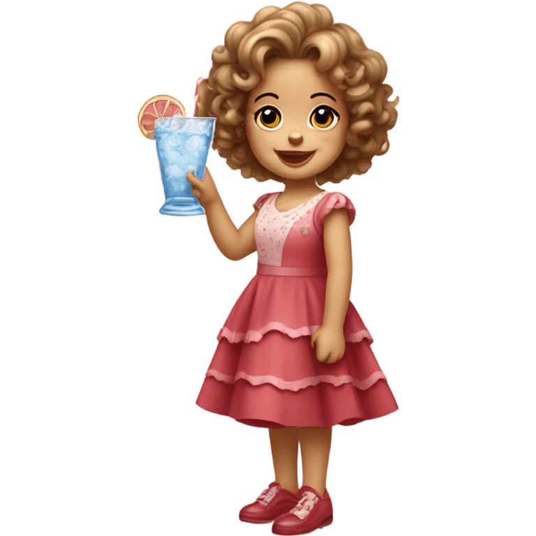 Shirley temple with ice  emoji