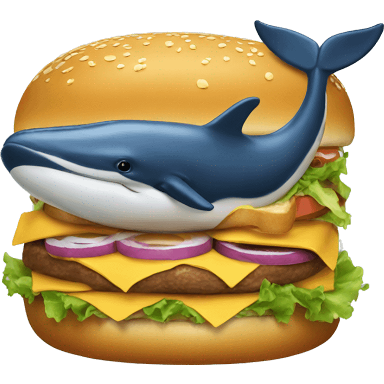  whale eating burger emoji