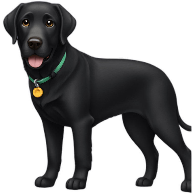 Old Black labrador emoji