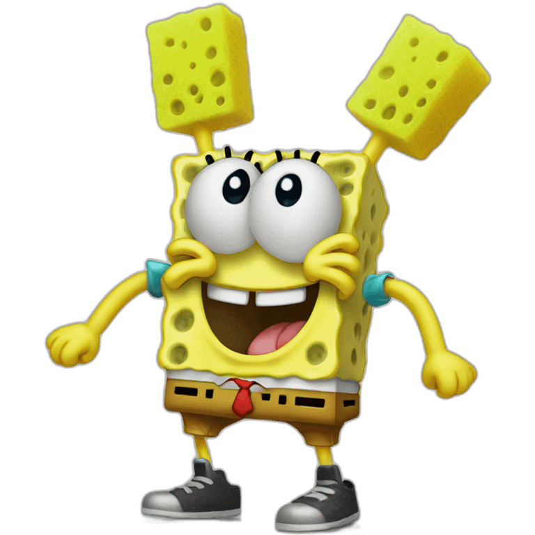 Sponge Bob at a rave emoji