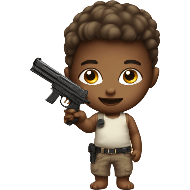 baby with toygun emoji