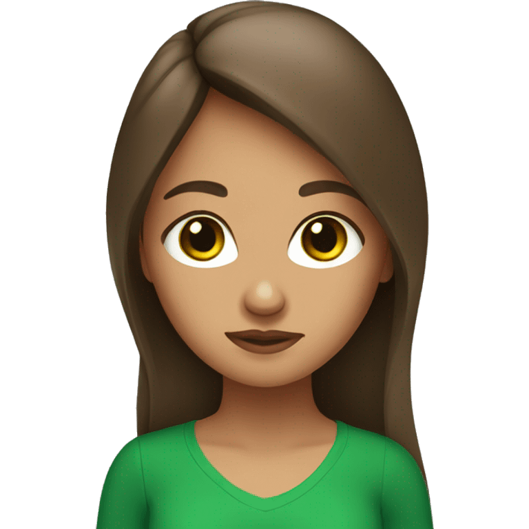 Mexican girl with green eyes and brown hair emoji