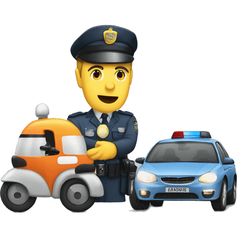 driver being fined by a traffic police officer emoji