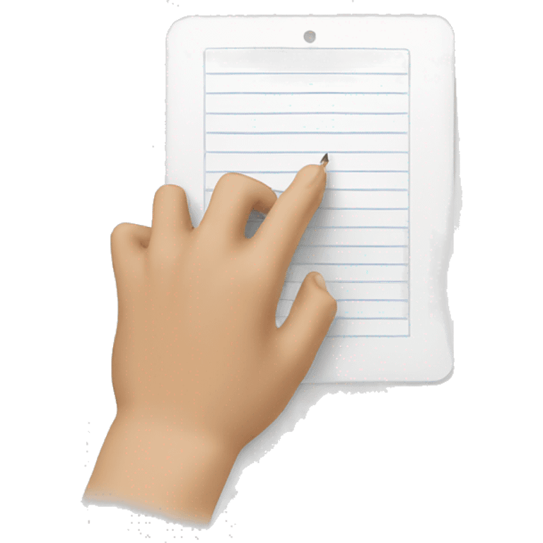 writing hand on tablet emoji