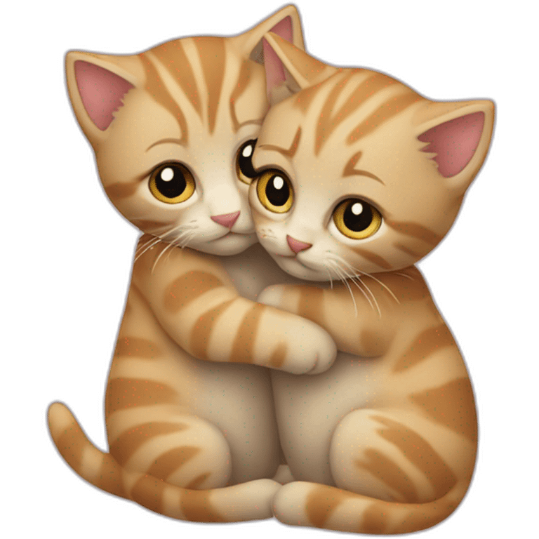 2 kittens hugging each other  emoji