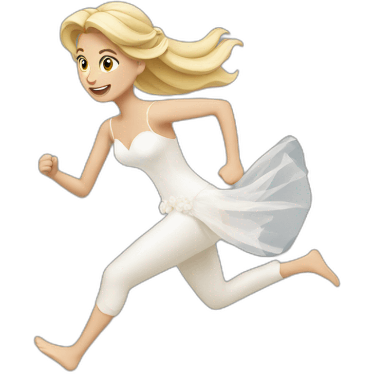 Blonde Bride running emoji