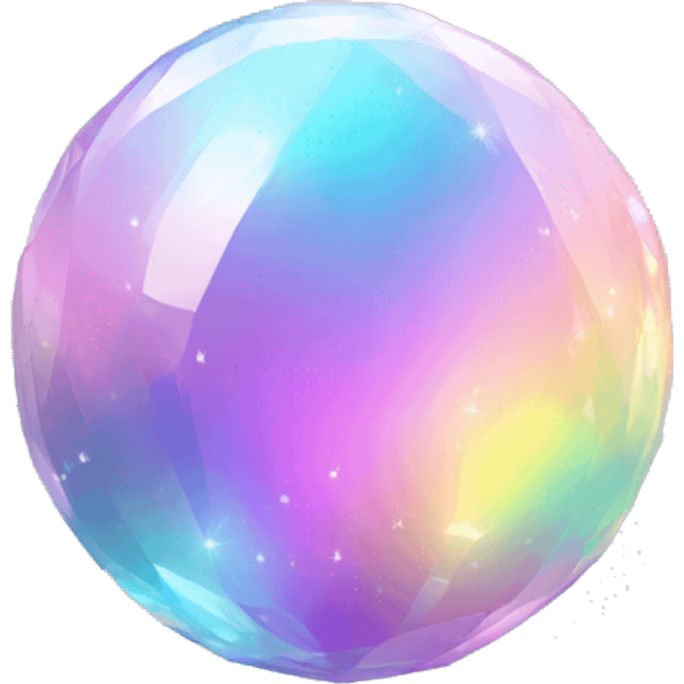 Iridescent pastel Rainbow crystal sphere emoji