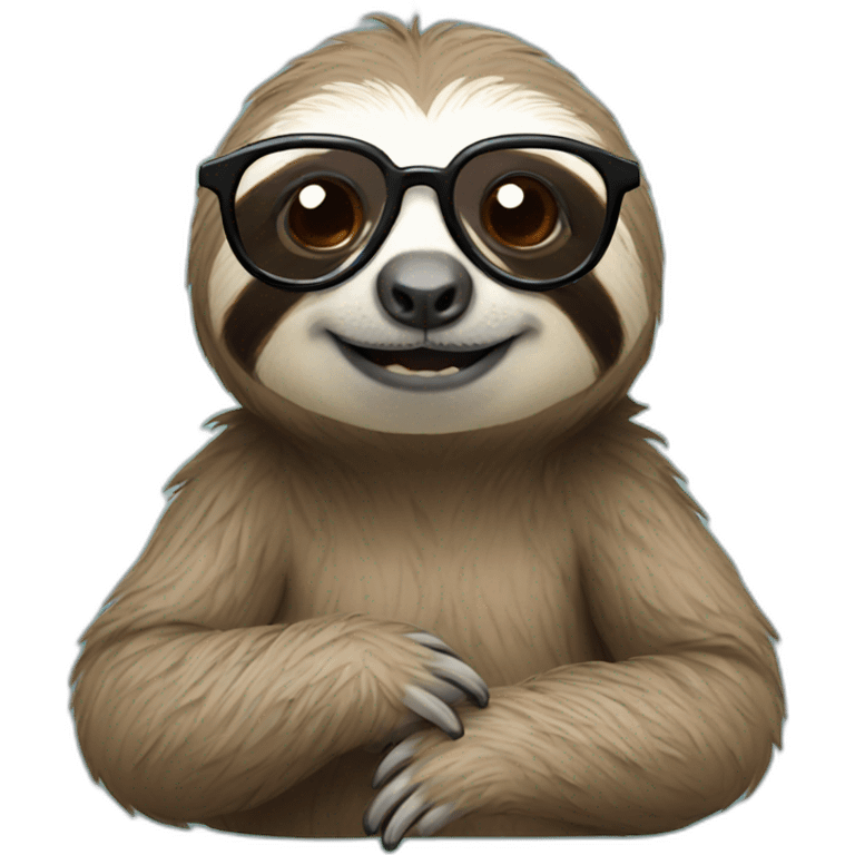 sloth with glasses emoji